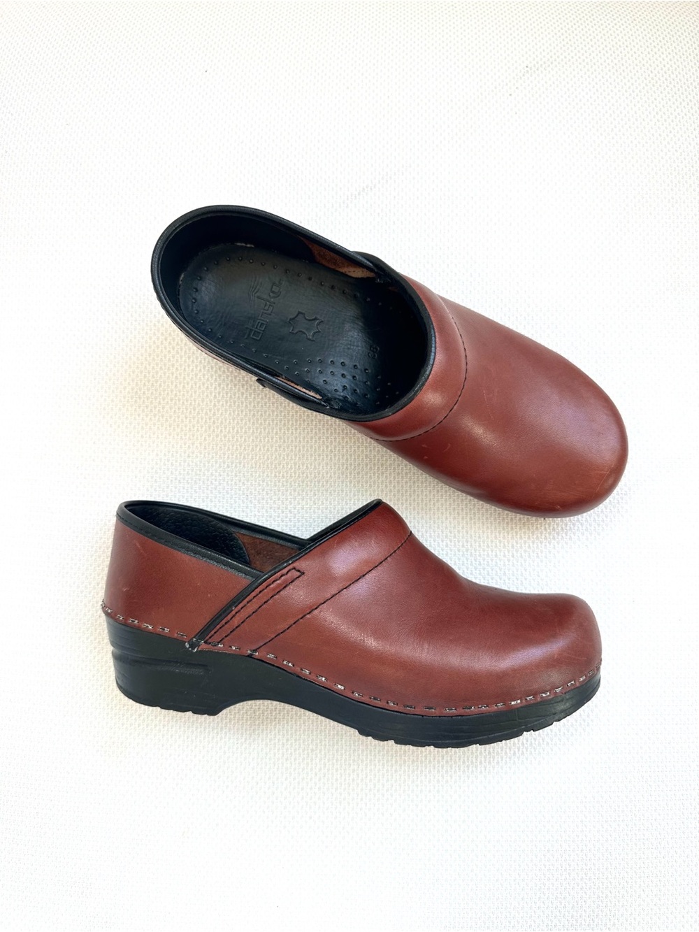 Dansko Dark Brown Leather Clogs Platform Nonslip Professional US 7.5 - 8 EU 38